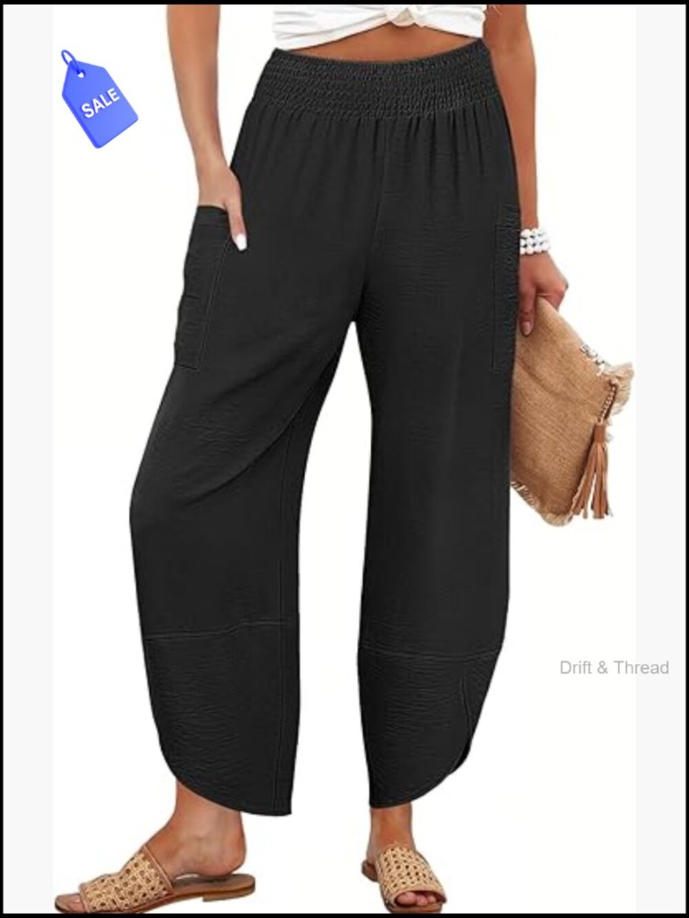 Wide Leg Palazzo Capri Pants High Waisted Flowy Cropped Lounge Trousers